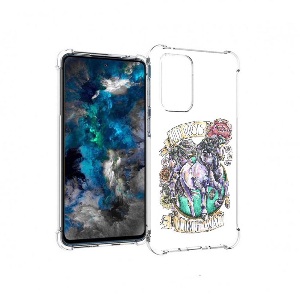 

Чехол MyPads Tocco для Samsung Galaxy A33 5G рисунок коней в цветах, Прозрачный, Tocco