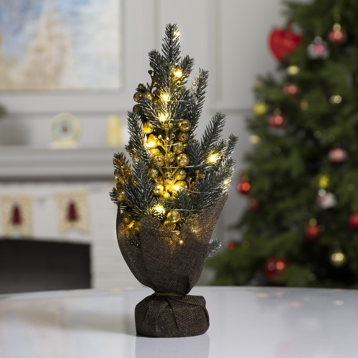 

Световое дерево Luazon Lighting Елка с золотом Р00011586 белый теплый, Елка с золотом