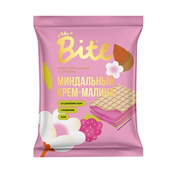 Вафли Bite Малина-Миндальный крем без сахара 30 г