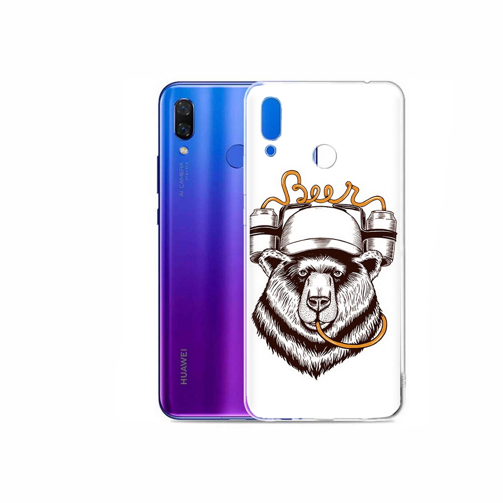

Чехол MyPads Tocco для Honor Play пивной медведь, Прозрачный, Tocco