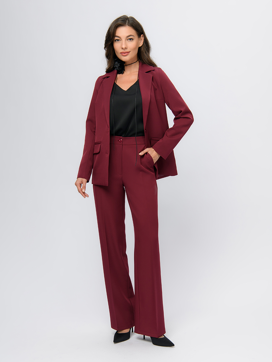 

Брюки женские 1001dress 0102900WE бордовые 50 RU, Бордовый, 0102900WE
