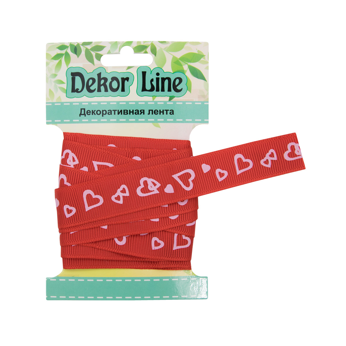 Лента репсовая 'Сердечки', 15мм*3м (красный) АЙРИС7710497_00002