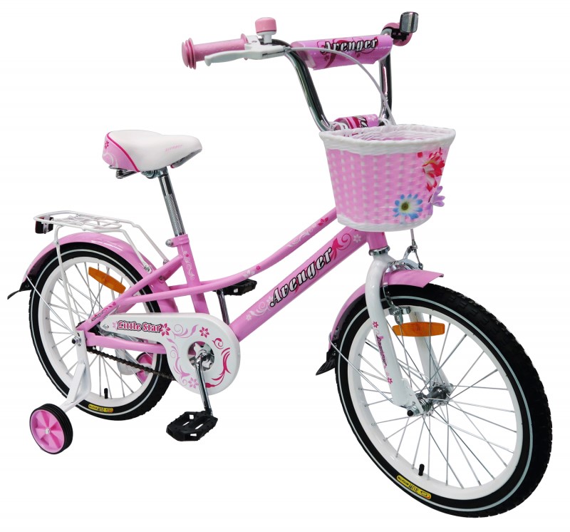 фото Велосипед avenger 18" little star, розовый/белый
