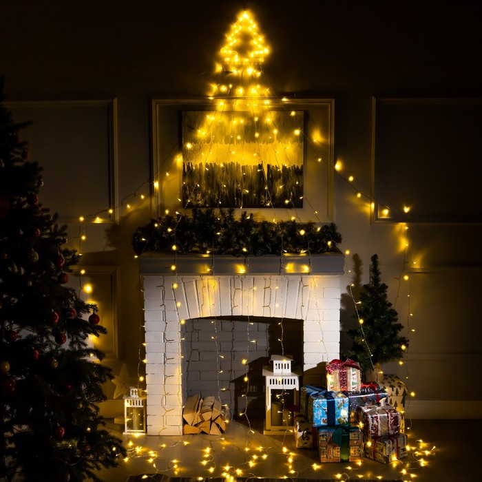 

Световая гирлянда новогодняя Luazon lighting Елка Р00011586 3,5м белый теплый, Елка