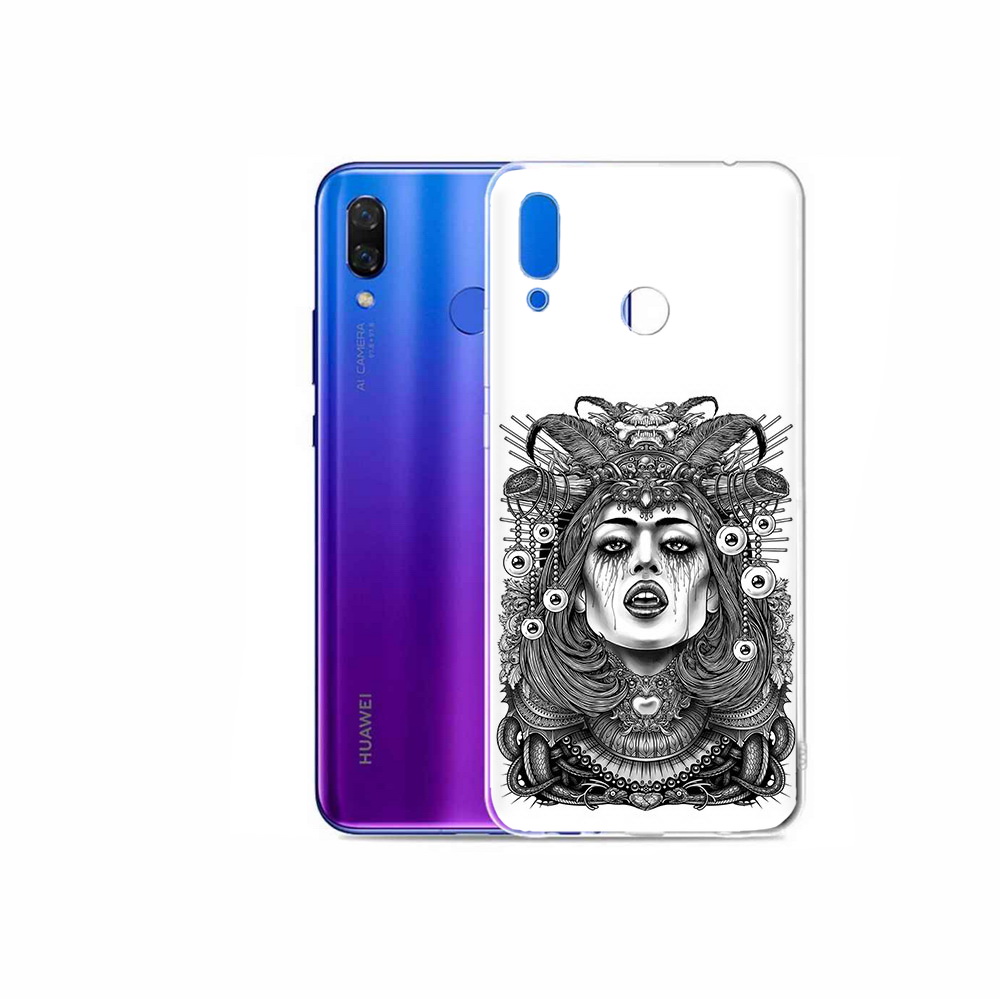 

Чехол MyPads Tocco для Honor Play портрет девушки черно белый, Прозрачный, Tocco