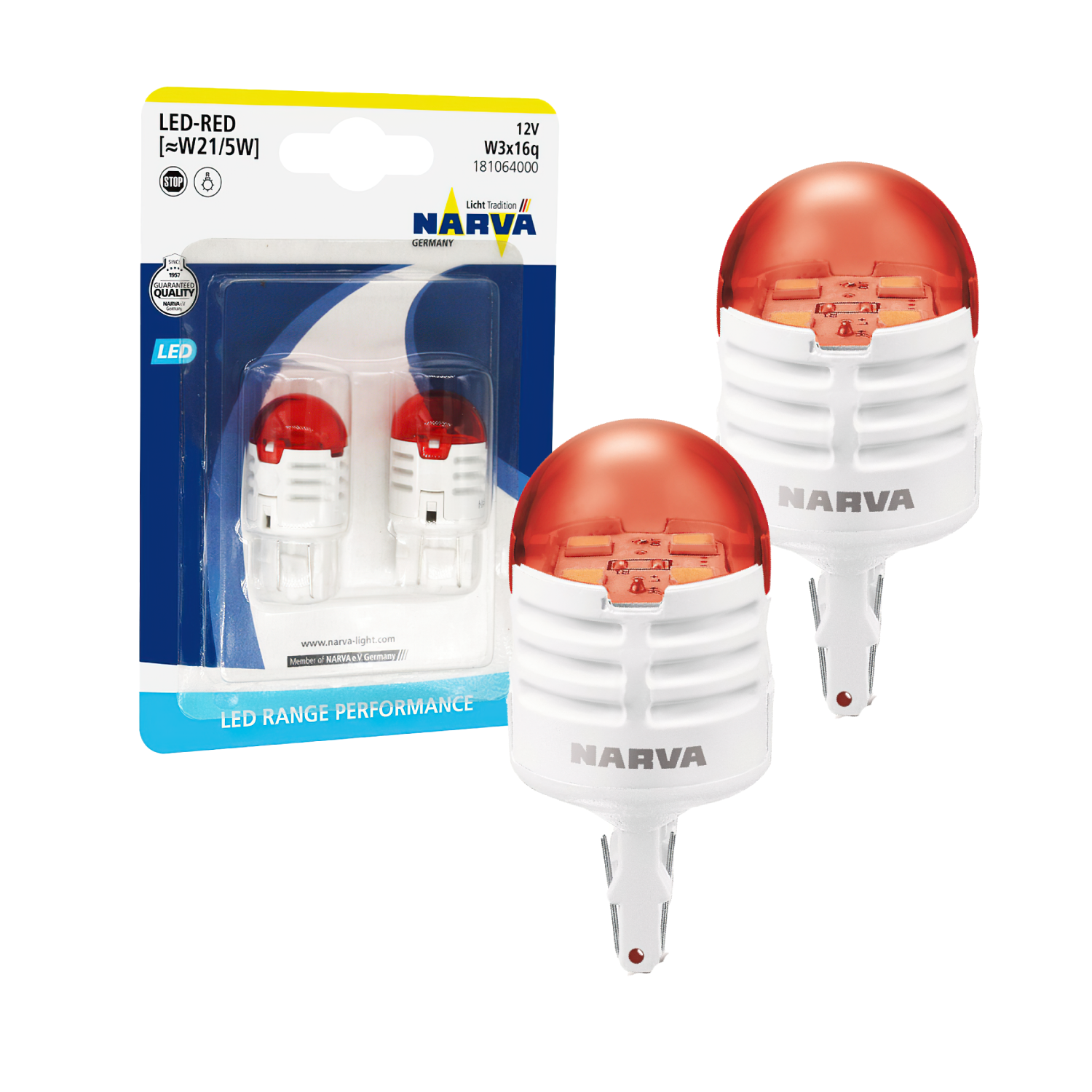 

Автомобильная лампа Narva 18106 W21/5W (W3x16q) Range Power LED 12v RED блистер 2шт