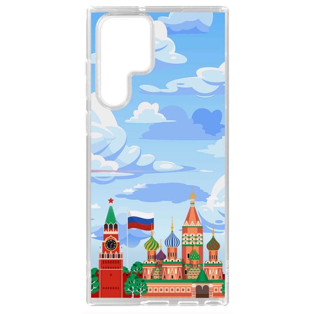 

Чехол-накладка Krutoff Clear Case Красная Площадь для Samsung Galaxy S22 Ultra (S908), Прозрачный