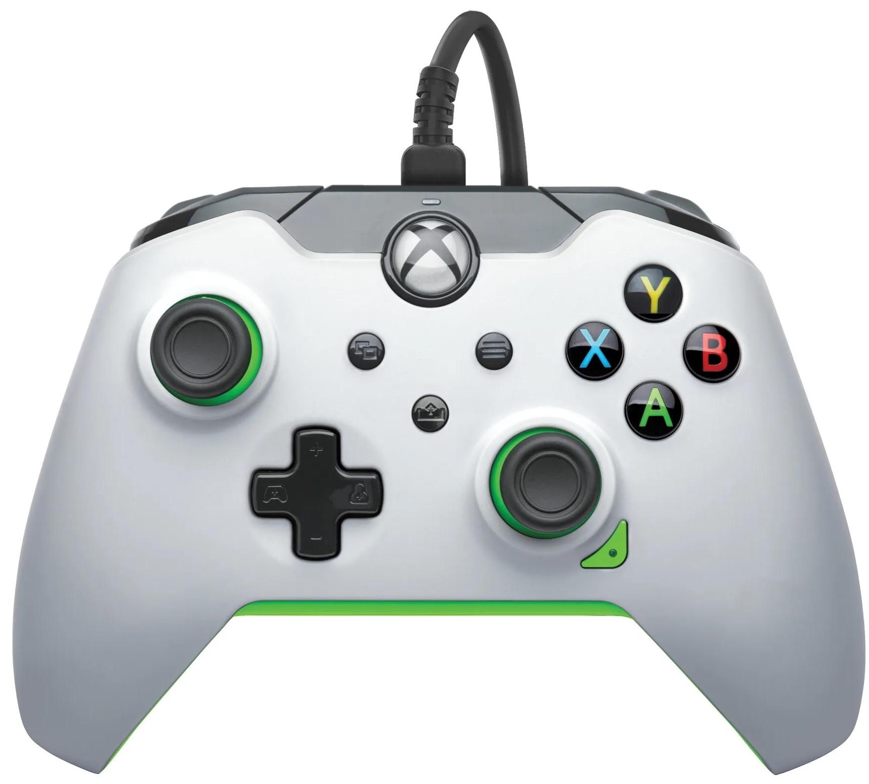 Геймпад проводной Controller Wired PDP Neon White (012-WG) (Xbox One/Series X/S/PC)