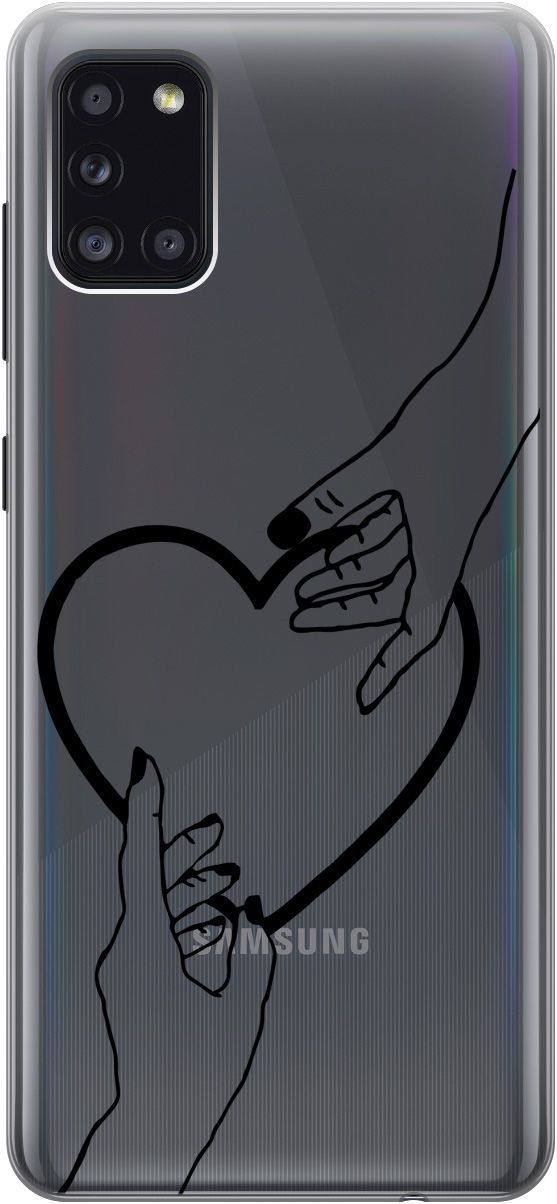 

Силиконовый чехол на Samsung Galaxy A31 "Hands" прозрачный, Прозрачный;черный, 5369