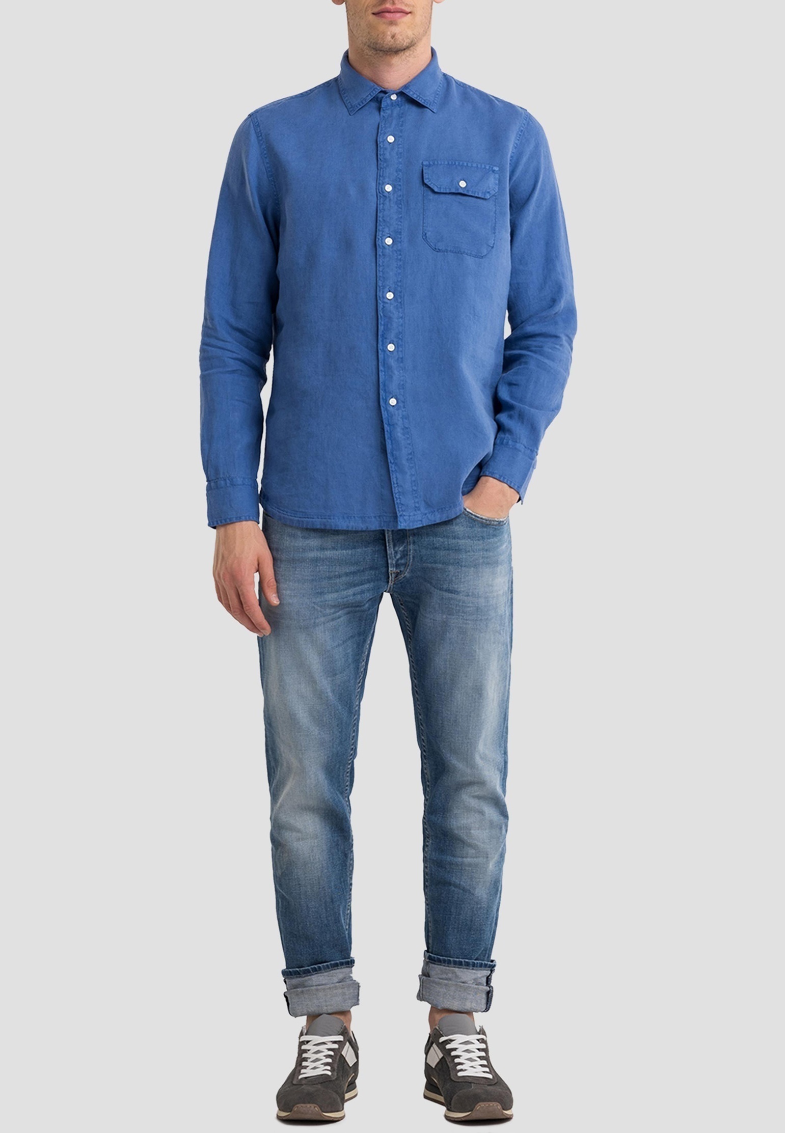 Рубашка мужская Replay 140253 синяя S