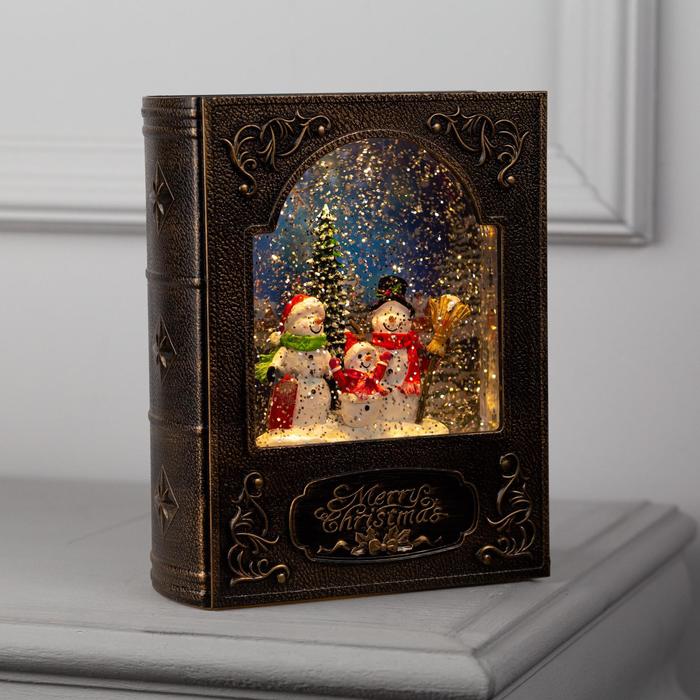 

Светодиодная фигура «Книга со снеговиками» 16 × 21 × 8 см, USB, свечение тёплое белое