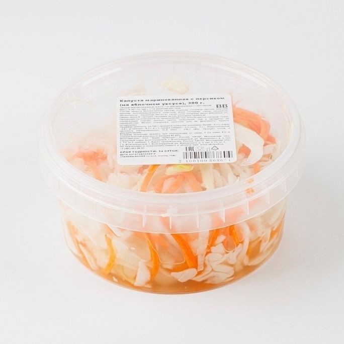 

Капуста ВкусВилл маринованная с персиком на яблочном уксусе 300 г