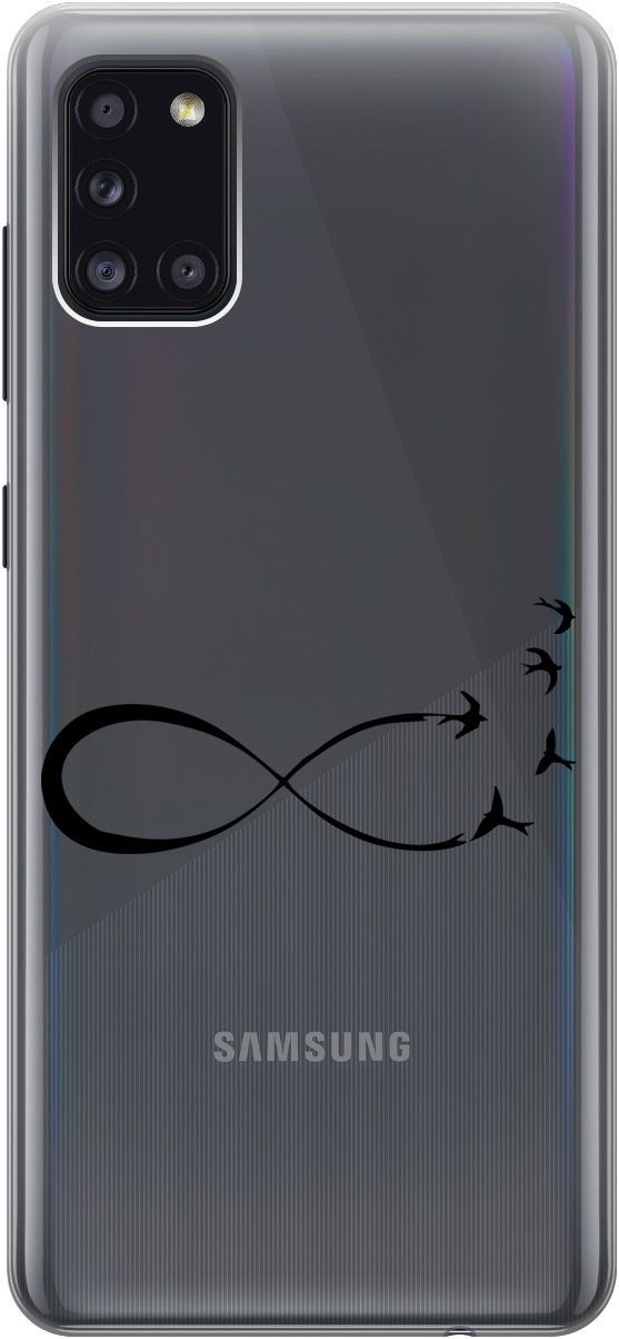 

Силиконовый чехол на Samsung Galaxy A31 "Infinity" прозрачный, Прозрачный;черный, 5369