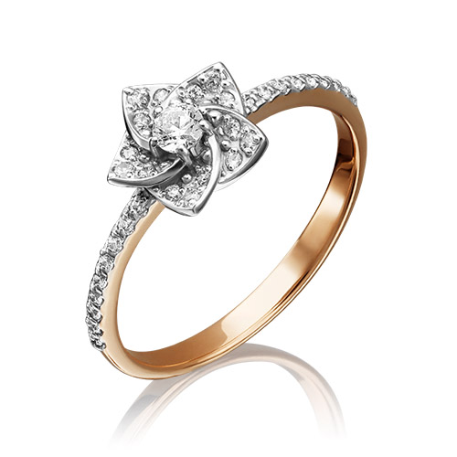 

Кольцо из комбинированного золота р.  PLATINA jewelry 01-4620-00-501-1111-38, фианит, 01-4620-00-501-1111-38