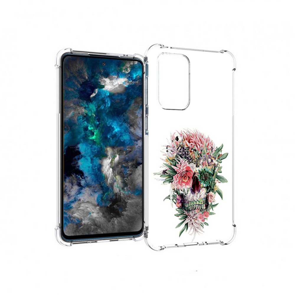 

Чехол MyPads Tocco для Samsung Galaxy A33 5G череп из цветов, Прозрачный, Tocco