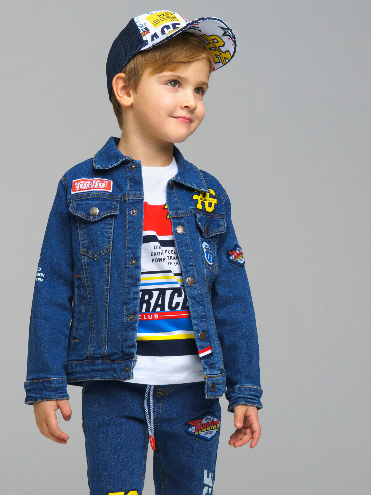 Куртка джинсовая детская PlayToday 12312041, синий, 110