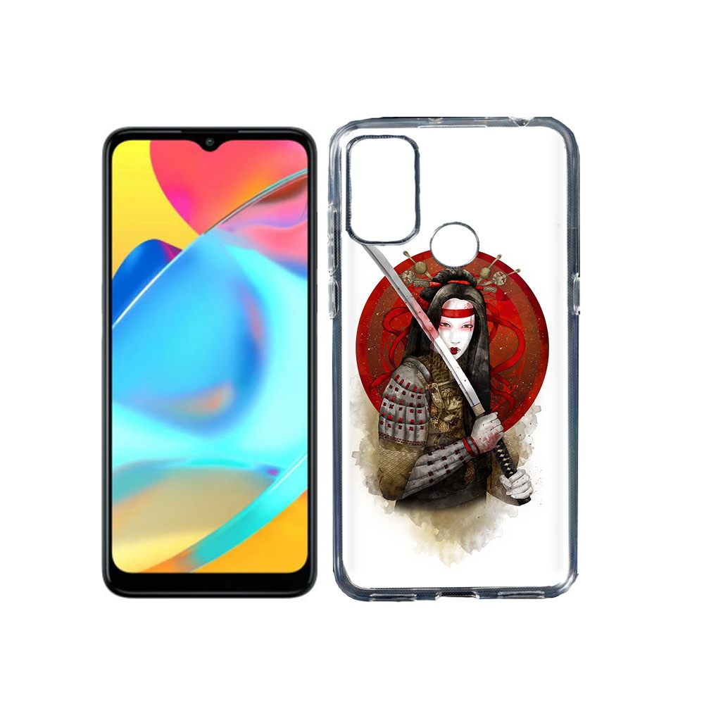 

Чехол MyPads Tocco для Alcatel 3L 6056H (2021) рисованная девушка с катаной, Прозрачный, Tocco