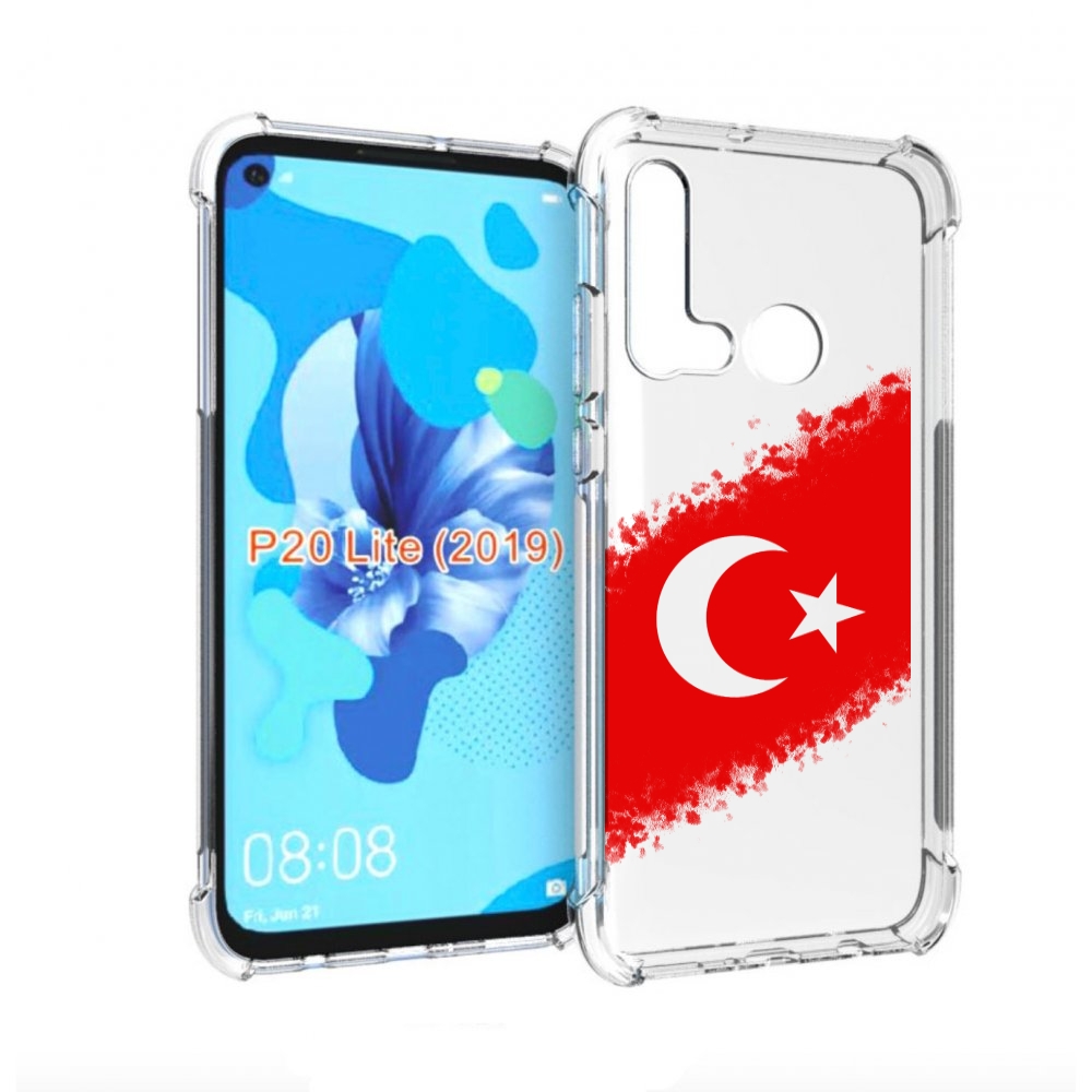 

Чехол бампер MyPads флаг Турции для Huawei P20 Lite (2019), Прозрачный, Tocco