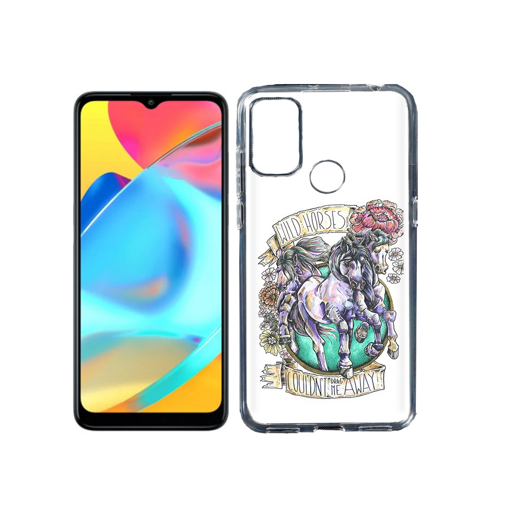 

Чехол MyPads Tocco для Alcatel 3L 6056H (2021) рисунок коней в цветах (PT160724.669.582), Прозрачный, Tocco