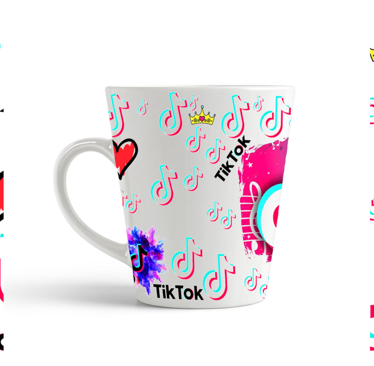 

Конусная кружка CoolPodarok Тик ток Tik tok (много лого)