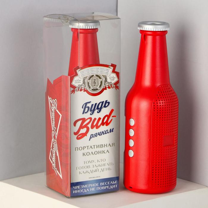 фото Портативная колонка "бутылка", красная, модель es-01, 22,1 х 7 см like me