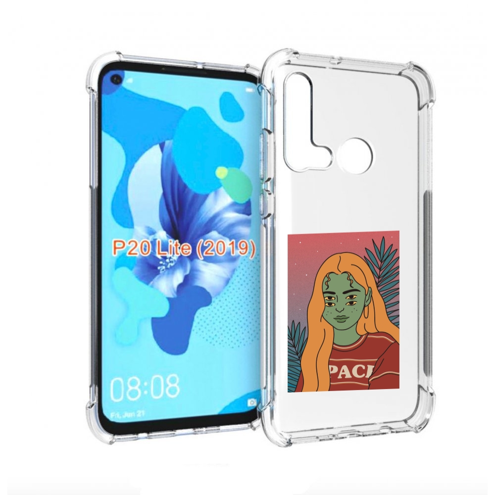 

Чехол бампер MyPads четырехглазая девушка женский для Huawei P20, Прозрачный, Tocco