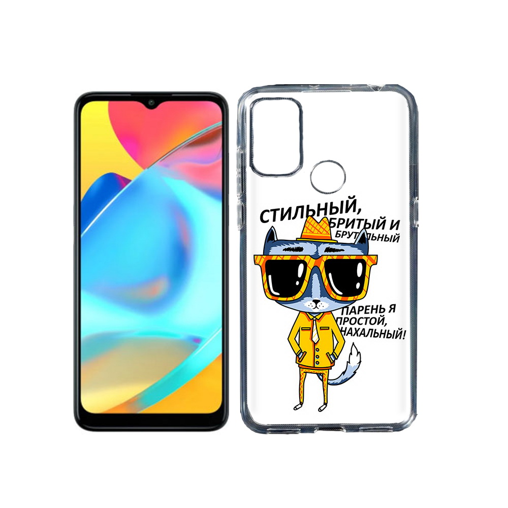 

Чехол MyPads Tocco для Alcatel 3L 6056H (2021) стильный кот (PT160724.669.625), Прозрачный, Tocco