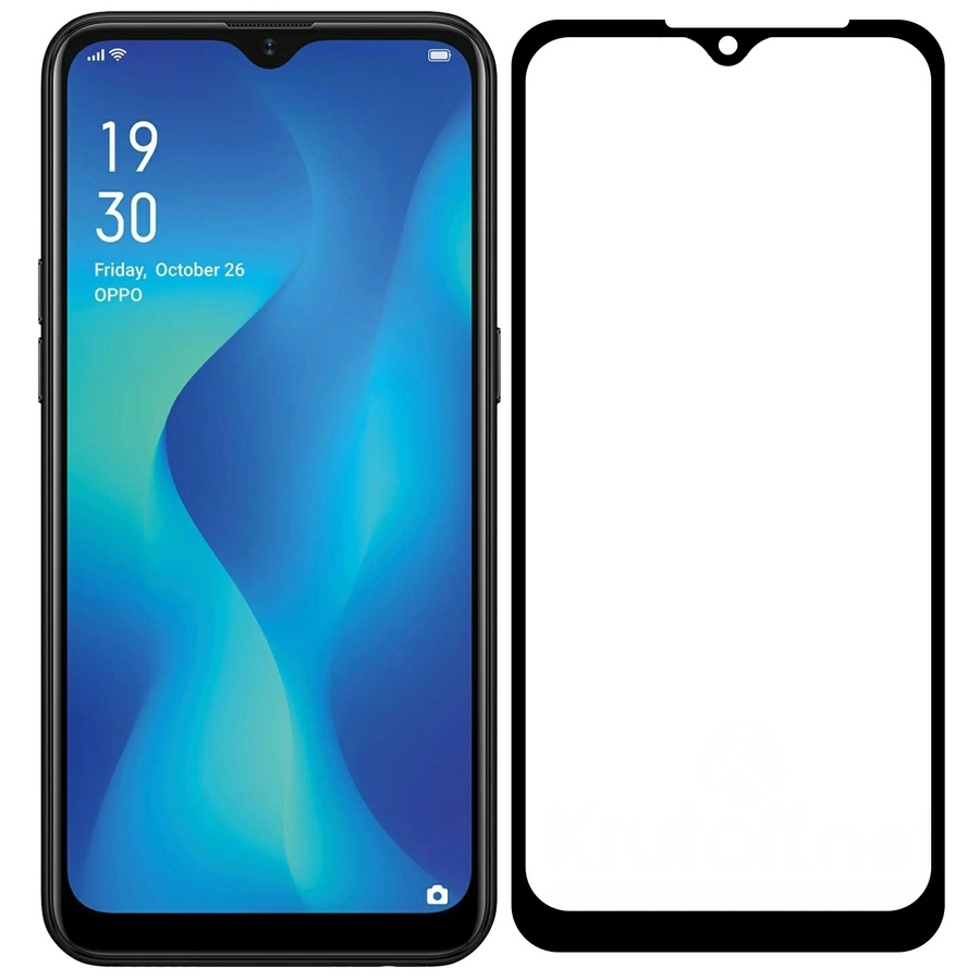 

Защитное стекло на Oppo A1k, 9D, черный, X-CASE