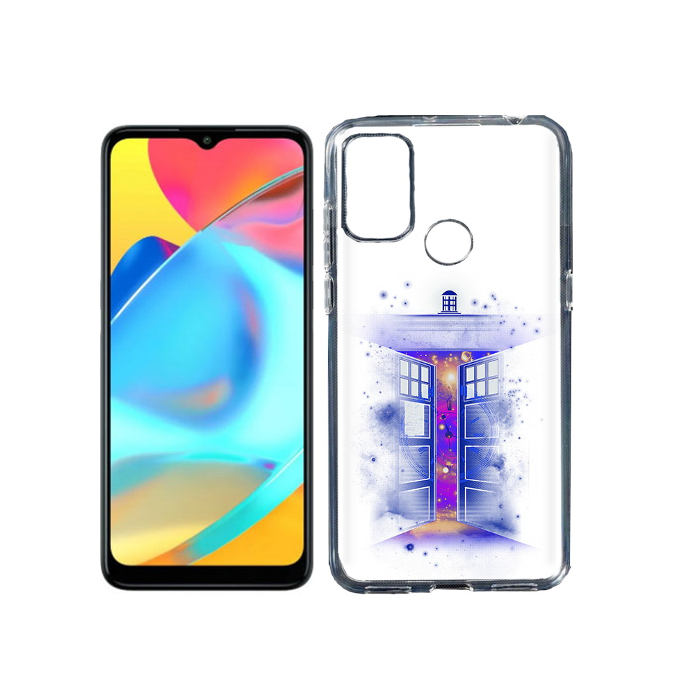 

Чехол MyPads Tocco для Alcatel 3L 6056H (2021) фиолетовый уголок абстракция, Прозрачный, Tocco