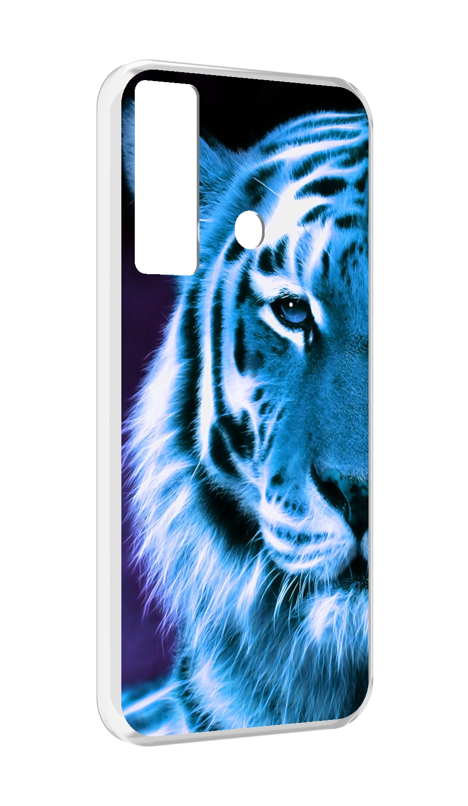 

Чехол MyPads Половина-тигра мужской для Tecno Camon 17, Прозрачный, Tocco