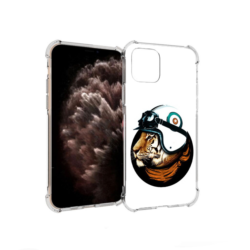 

Чехол MyPads Tocco для Apple iPhone 11 Pro Тигр в шлеме, Прозрачный, Tocco