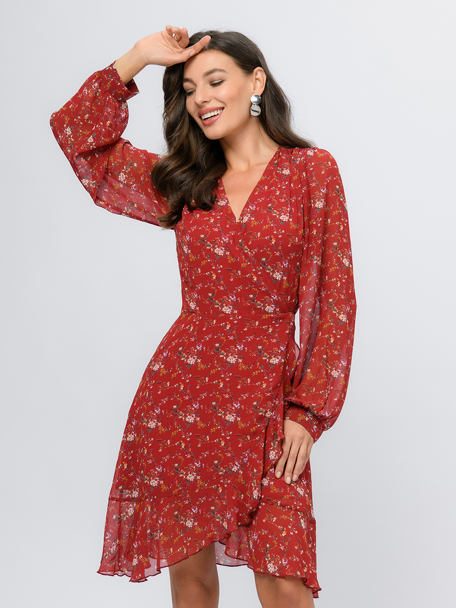 

Платье женское 1001dress 0102980RP красное 44 RU, Красный, 0102980RP