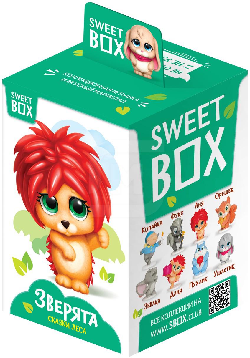 Жевательный мармелад Sweet Box Звери леса 10 г + Игрушка