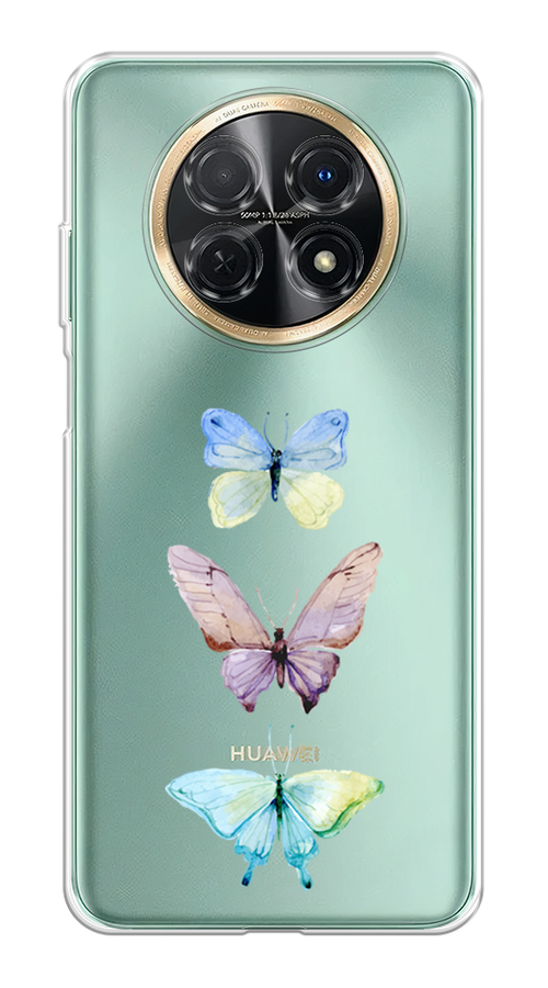 

Чехол на Huawei Nova Y91 "Акварельные бабочки", Бирюзовый;розовый, 6121650-1