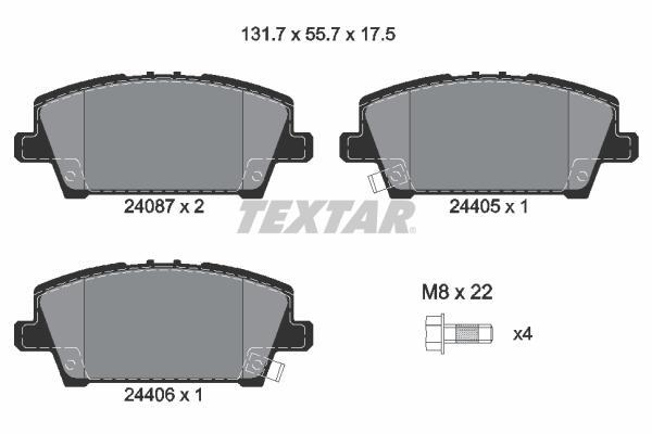 

Колодки тормозные дисковые передние honda civic vii hatchback 05- Textar 2408701