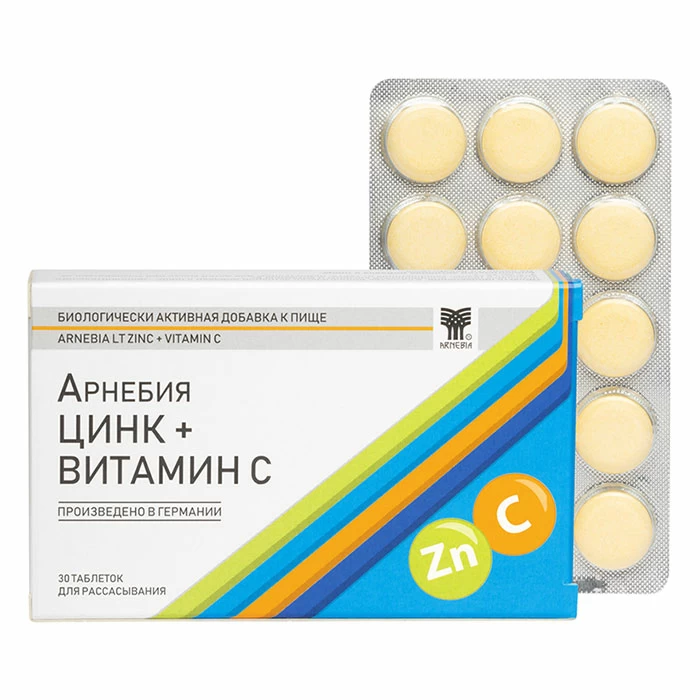 Цинк + Витамин C Арнебия таблетки для рассасывания 30 шт.