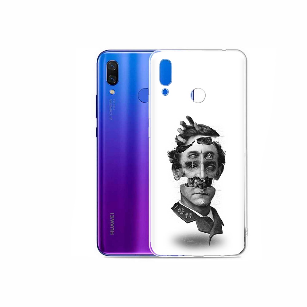 

Чехол MyPads Tocco для Honor Play страшное лицо абстракция, Прозрачный, Tocco