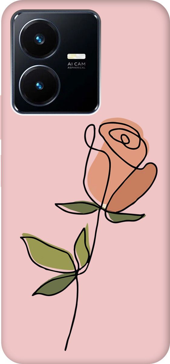 

Силиконовый чехол на Vivo Y22 "Rose" розовый, Зеленый;розовый, 157823