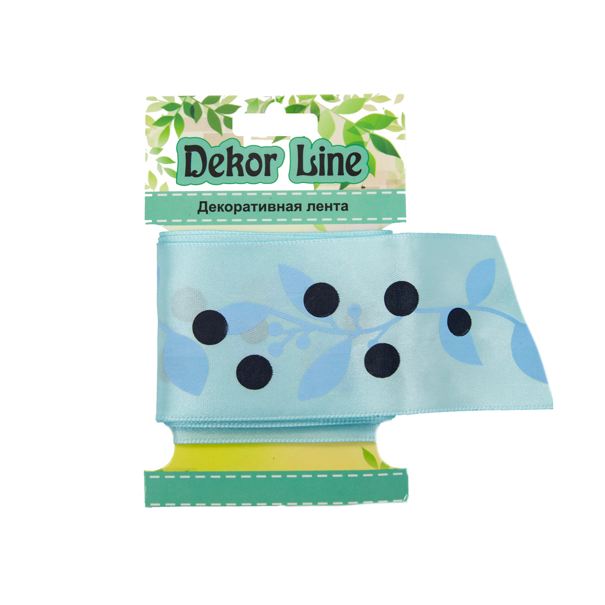 Лента атласная 'Ягодная ветвь', 45мм*3м (голубой) АЙРИС7710581_00001