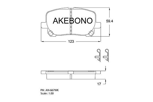 

Тормозные колодки Akebono дисковые AN667WK