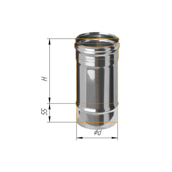 Аксессуар для отопления Ferrum Дымоход 0,25м 115 AISI 430 0,8 мм