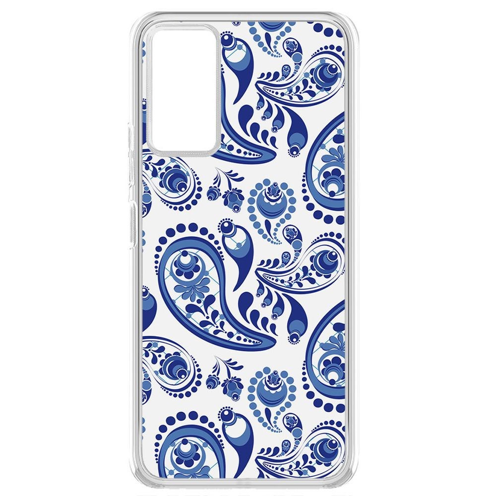 

Чехол-накладка Krutoff Clear Case Гжель для Tecno Pova 2, Прозрачный