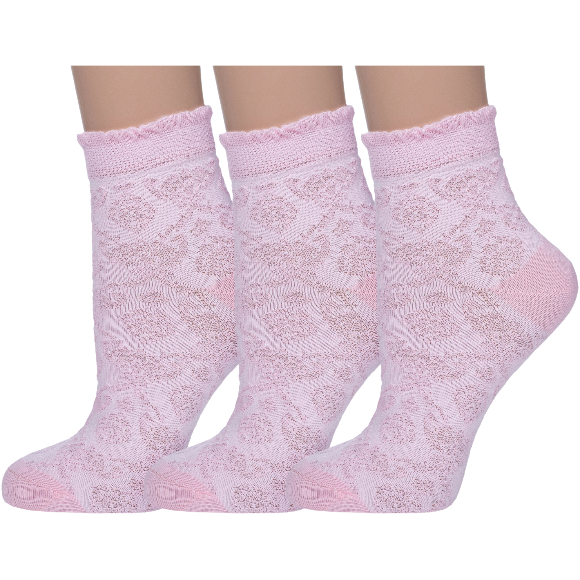 Комплект носков женских АКОС 3-FW41N7 розовых 21-23