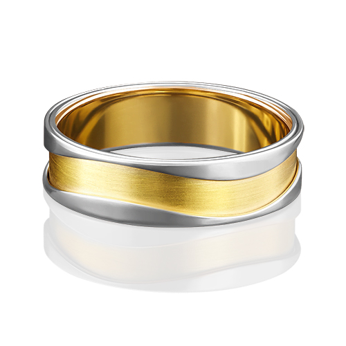 Кольцо из комбинированного золота р. 17 PLATINA jewelry 01-4792-00-000-1121-54