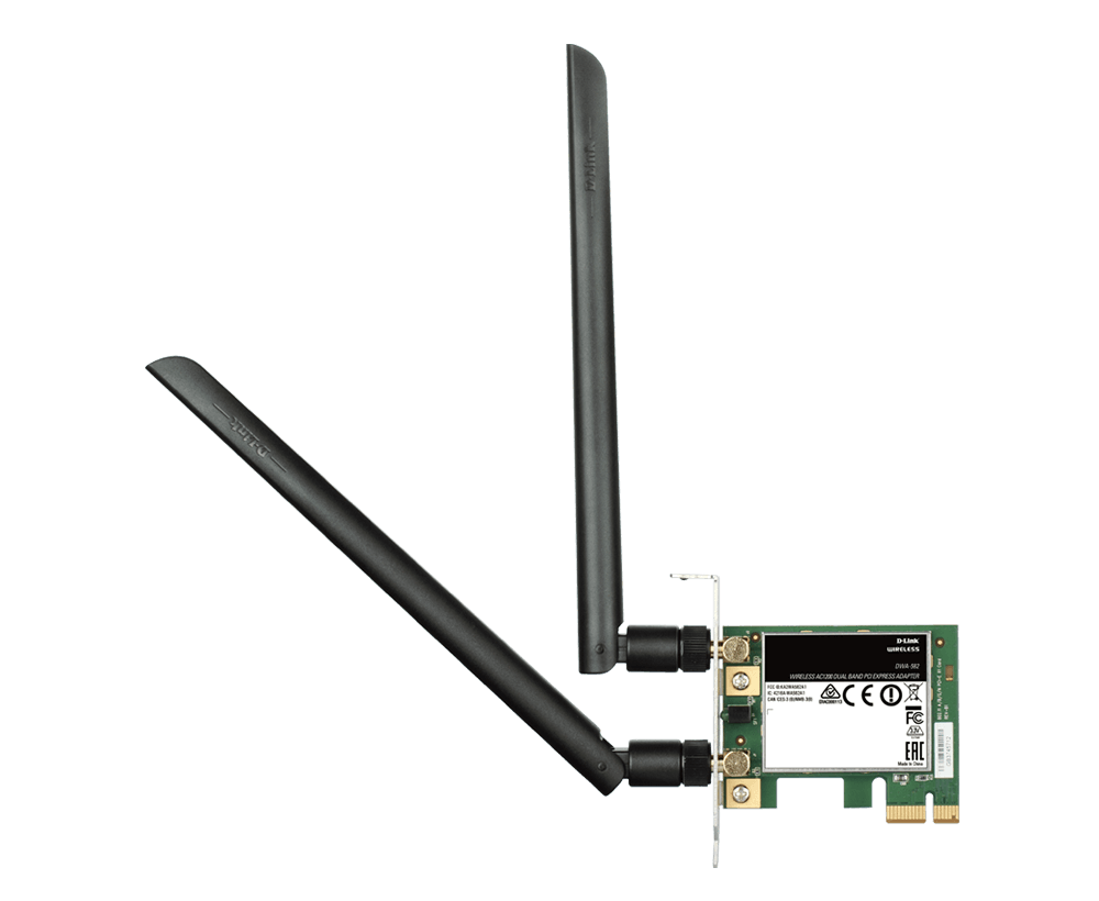 D-Link Wireless AC1200 Dual-band PCI Express Adapter.802.11a/b/g/n DWA-582/RU/B1A