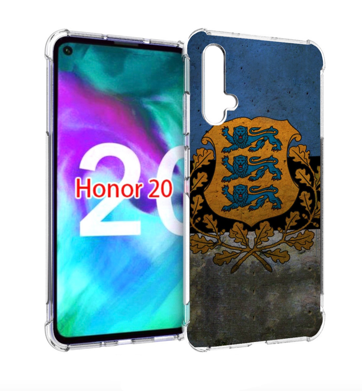

Чехол бампер MyPads герб флаг эстонии для Honor 20, Прозрачный, Tocco