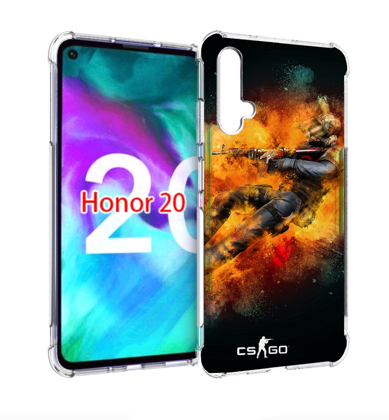 

Чехол бампер MyPads CS-go Контр-террорист для Honor 20 Honor, Прозрачный, Tocco