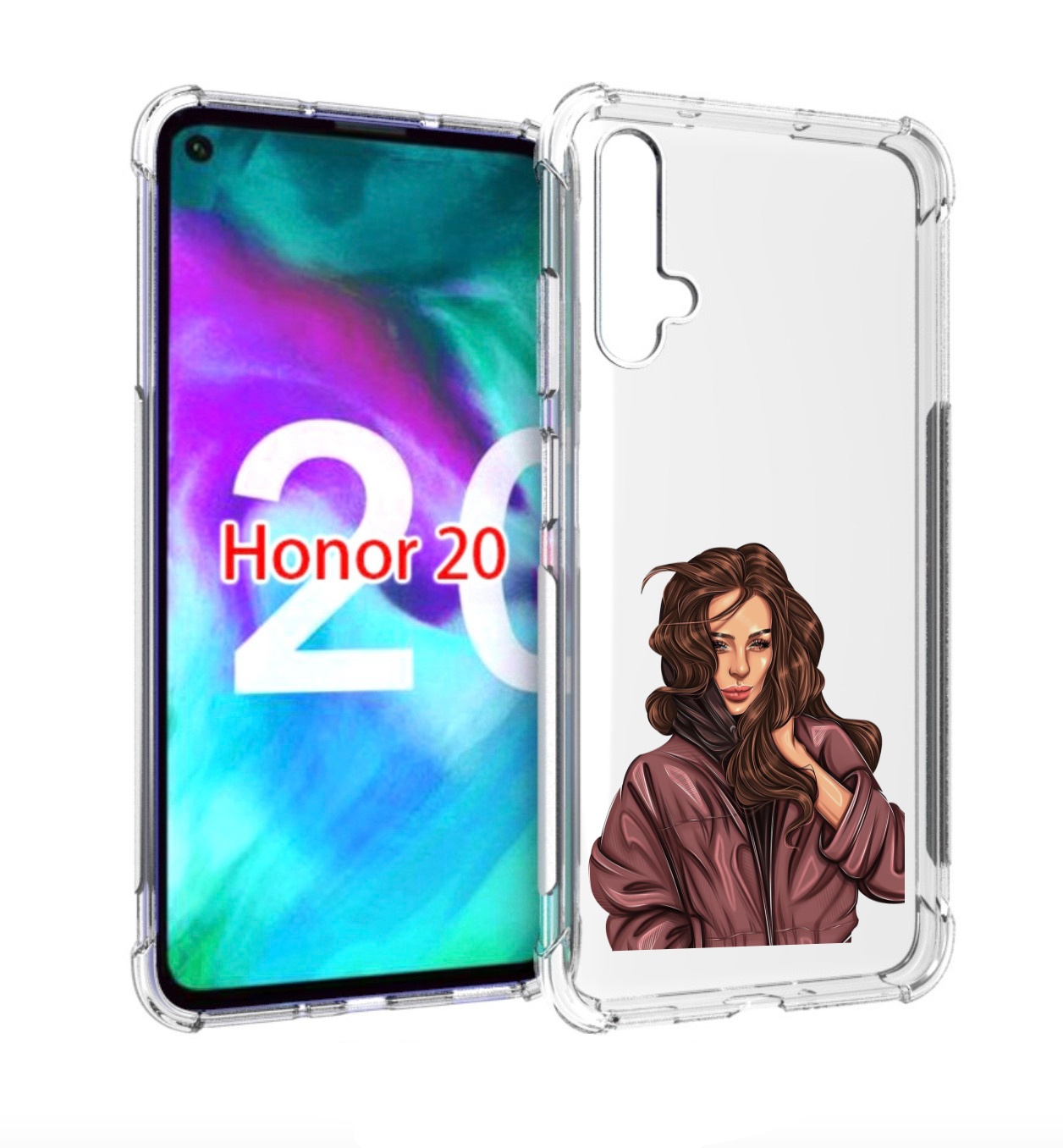 Чехол бампер MyPads Арт рисунок девушки для Honor 20 Honor