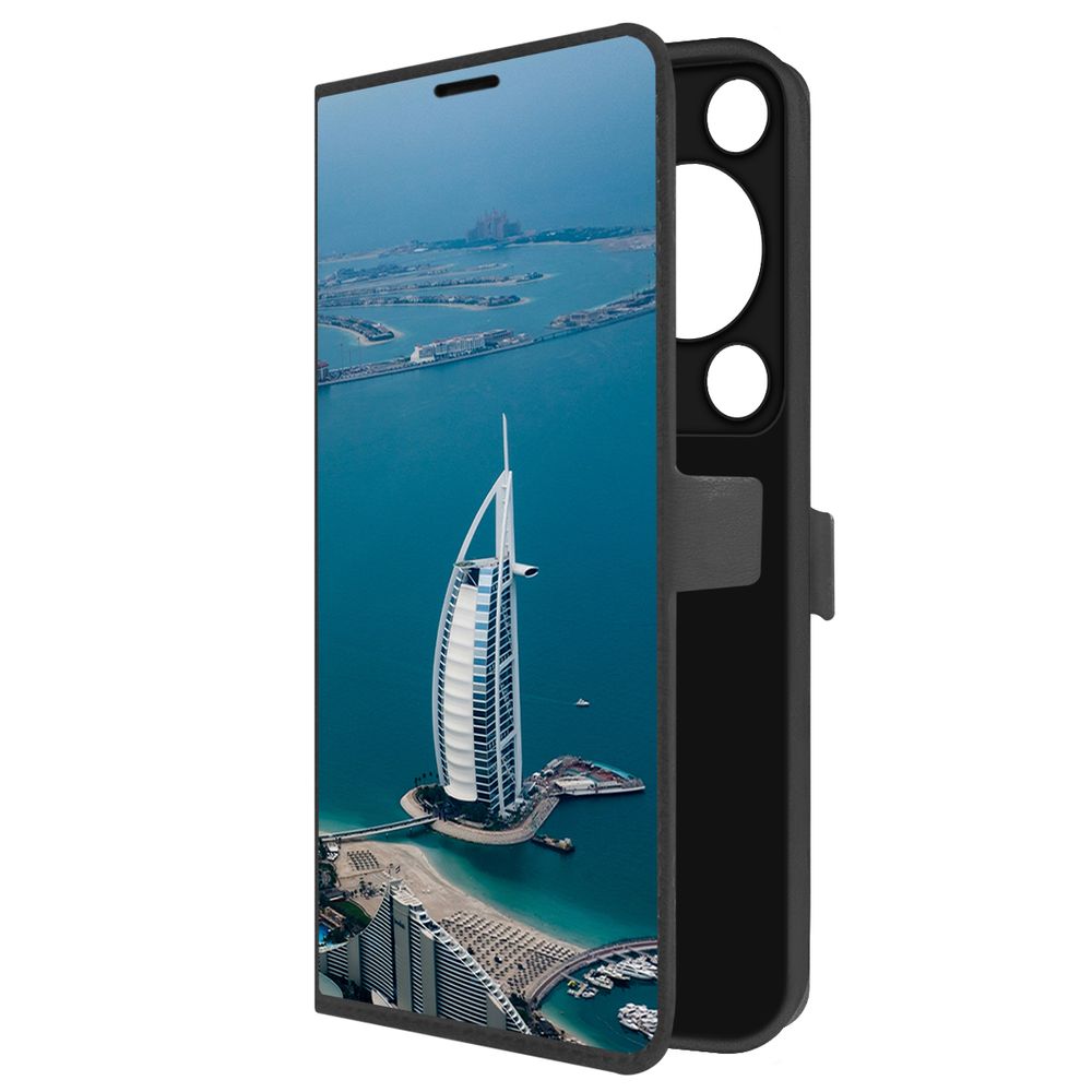 

Чехол-книжка Krutoff Eco Book для Huawei Nova Y72s ОАЭ, Бурдж-эль-Араб (черный)