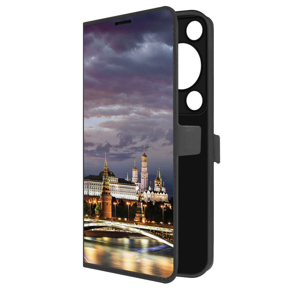 

Чехол-книжка Krutoff Eco Book для Huawei Nova Y72s Россия, Московский Кремль (черный)